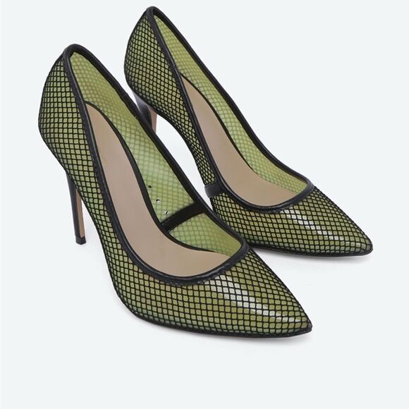 Aldo Horelia Mesh Almond Pointed Toe Pump Heels Light Yellow Size 7.5 - Picture 13 of 13